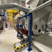 Boční pohled na kotel v nové plynové kotelně ČEZ Teplárenské v areálu elektrárny Prunéřov Boční pohled na kotel v nové plynové kotelně ČEZ Teplárenské v areálu elektrárny Prunéřov